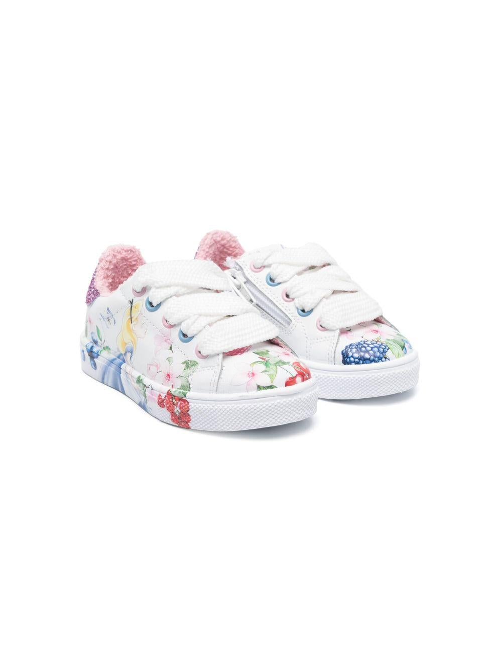 Sneakers per bambina Monnalisa bianco con stampa Alice Monnalisa x Disney 8CE020 5727 9052 MONNALISA 