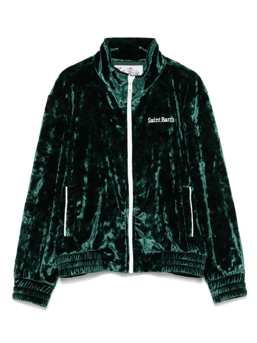 Felpa sportiva con orlo elasticizzato per bambino MC2 Saint Barth Kids verde con collo alto MRM0002 00496G MC2 ST. BARTH KIDS 