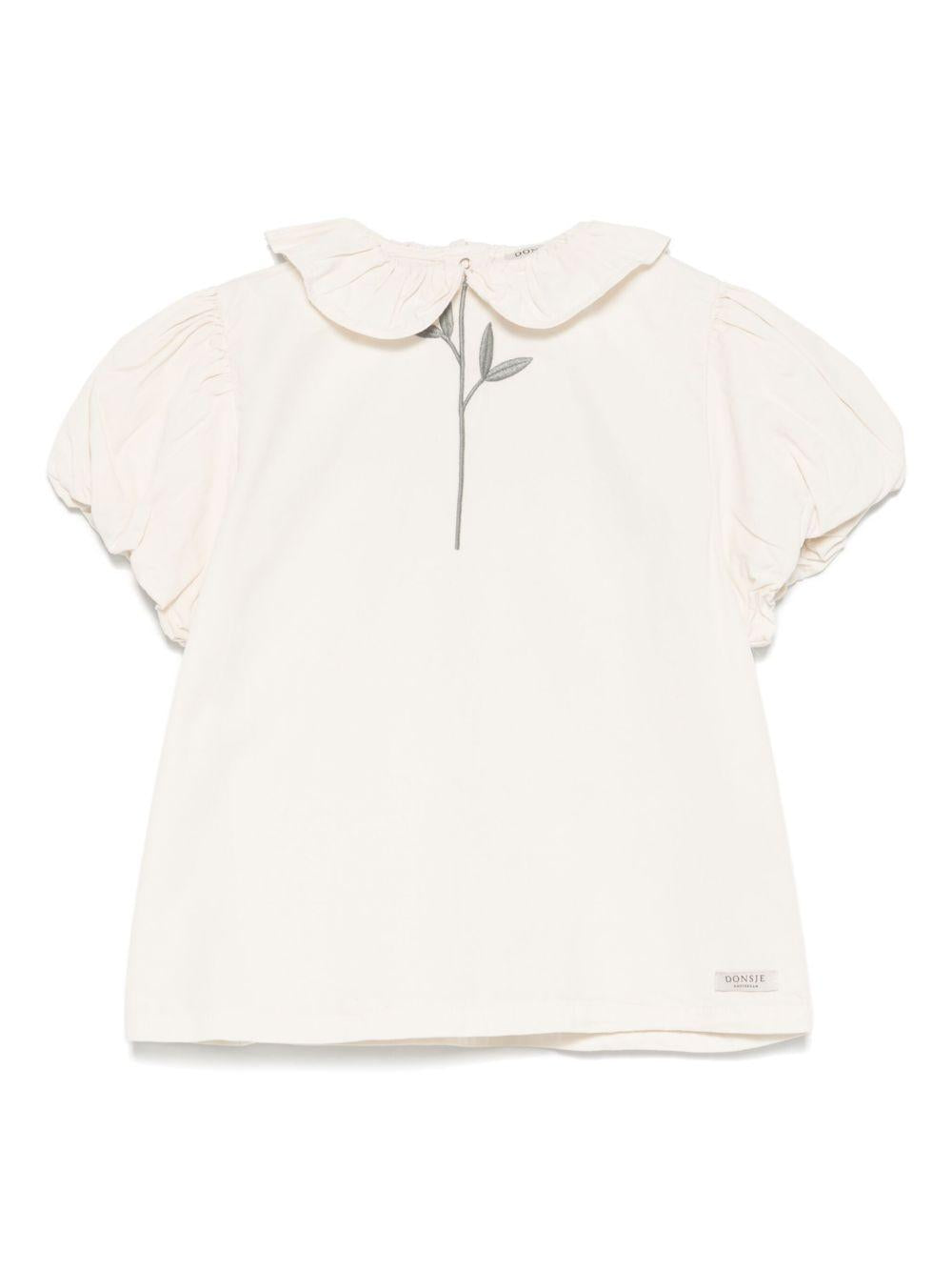 Blusa per bambina Donsje Sennie beige con dettaglio con ruches 4094100 00003 DONSJE 