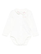 Body per neonata Petit Bateau bianco con ricamo a fiori A0EKL 03 PETIT BATEAU 