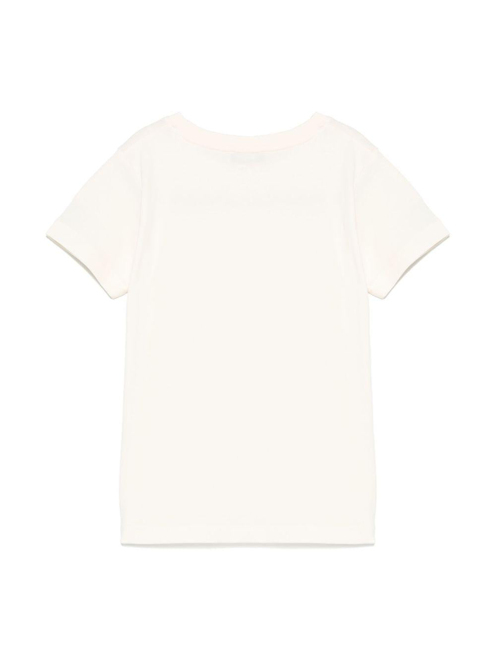 T-shirt per bambino TRUSSARDI JUNIOR beige con logo floccato TBP25157TS BUTTER TRUSSARDI JUNIOR 