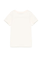 T-shirt per bambino TRUSSARDI JUNIOR beige con logo floccato TBP25157TS BUTTER TRUSSARDI JUNIOR 