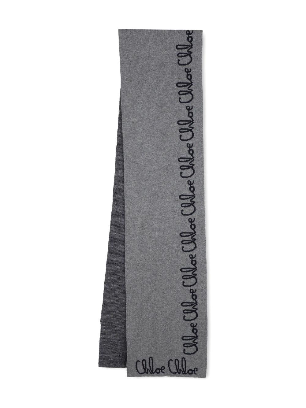 Sciarpa per bambina Chloé Kids grigia con stampa logo C20674 A46 CHLOE' KIDS 