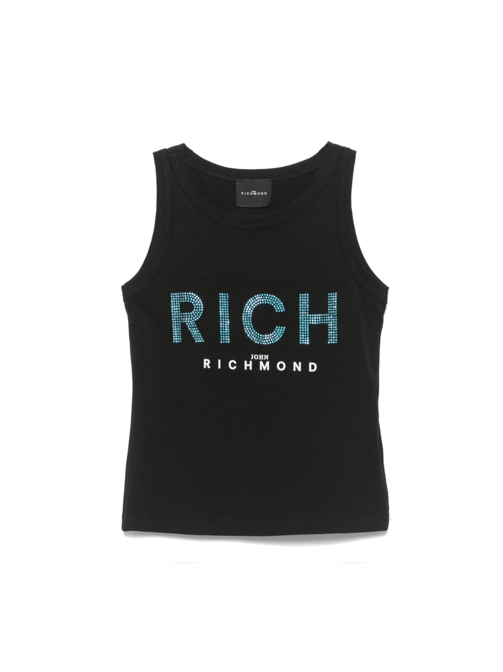 Canotta per bambina John Richmond Junior nero con logo in strass RGP25133CN BLACK JOHN RICHMOND JUNIOR 