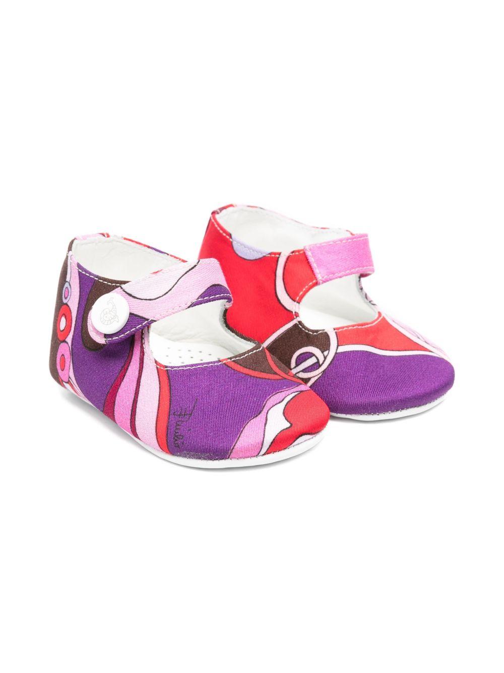 Ballerine per neonata Emilio Pucci Junior multicolore con stampa astratta PX0056 K0246 513RO EMILIO PUCCI JUNIOR 
