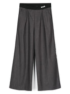 Pantaloni grigi per bambina gessati lamé MSGM Kids F4MSJGPA119 101 MSGM KIDS 