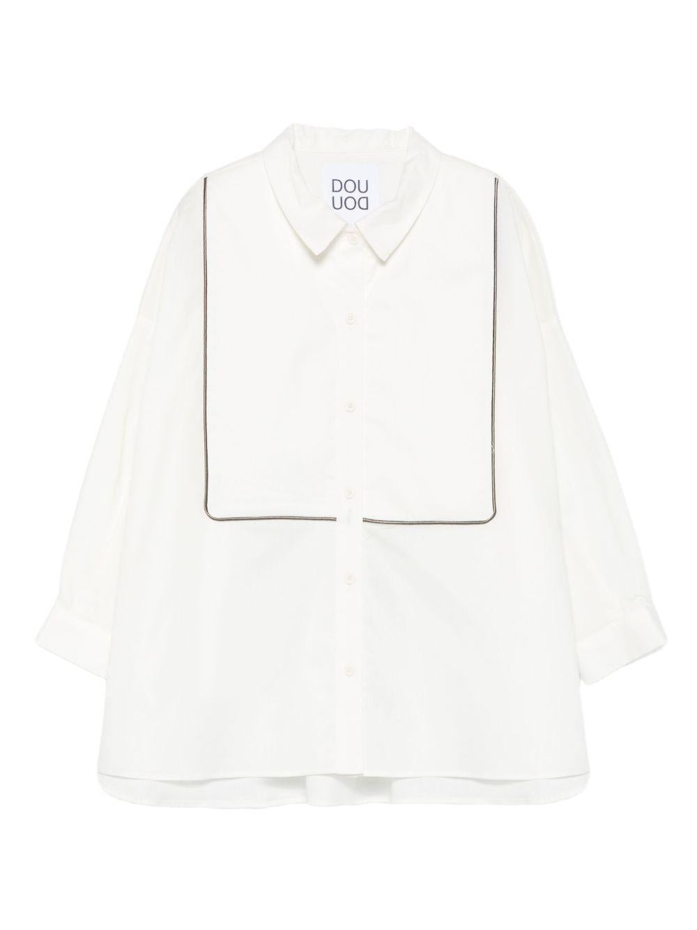 Camicia per bambina Douuod Kids bianca con bordino classico DX5A10 P0522 101 DOUUOD 