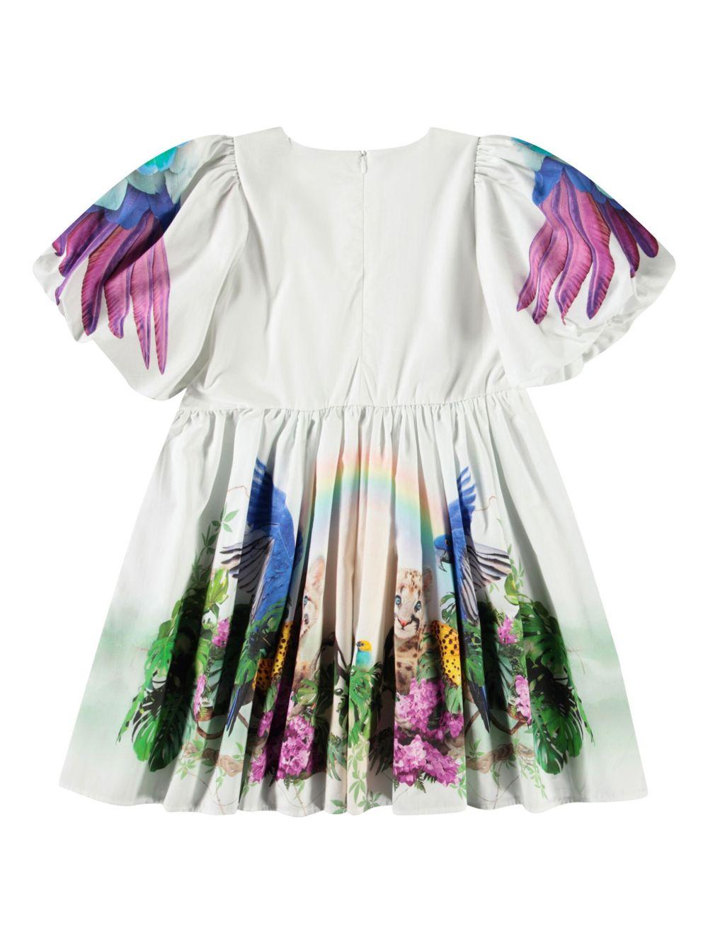 Abito Chica per bambina Molo bianco con stampa grafica all-over 2S25E149 3989 MOLO 
