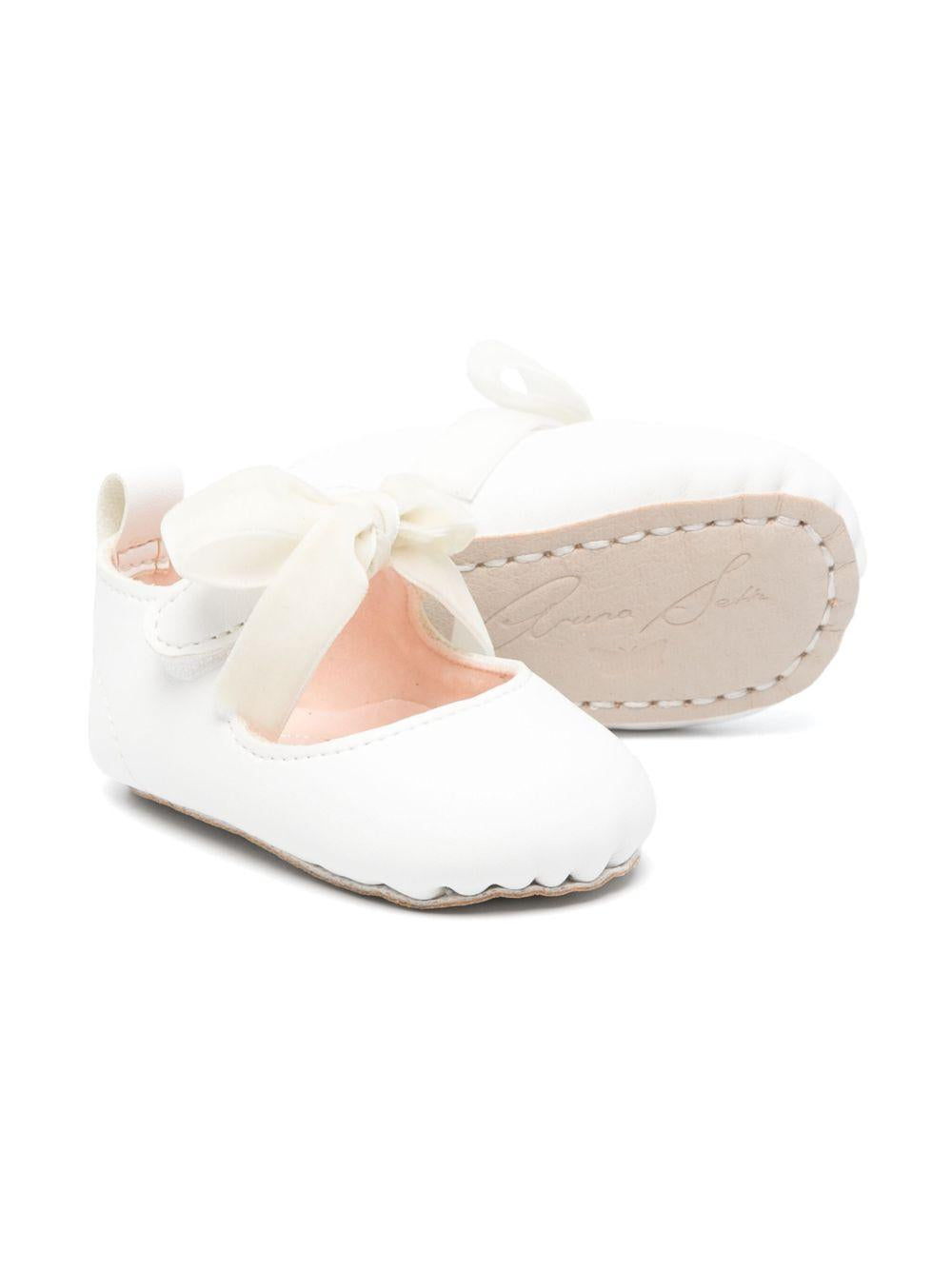 Ballerine primi passi per neonata Aruna Seth Fay bianco con fiocco FAY 020 ARUNA SETH 