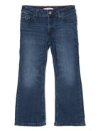 Jeans svasati con ricamo per bambina Tommy Hilfiger Junior blu con passanti KG0KG08011 1BM TOMMY HILFIGER JUNIOR 