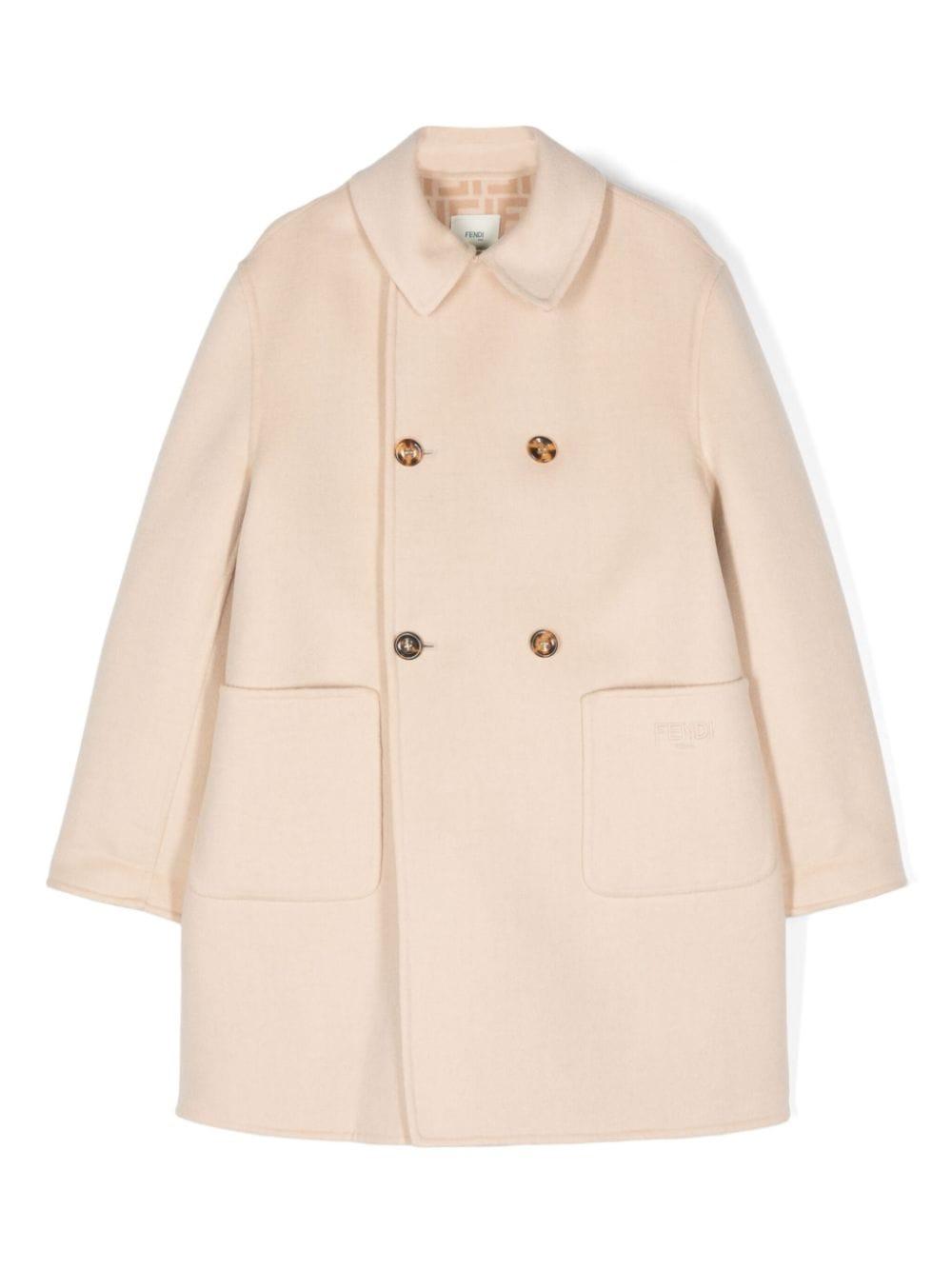Cappotto doppiopetto JUA213 A8DO F1P2N FENDI KIDS 