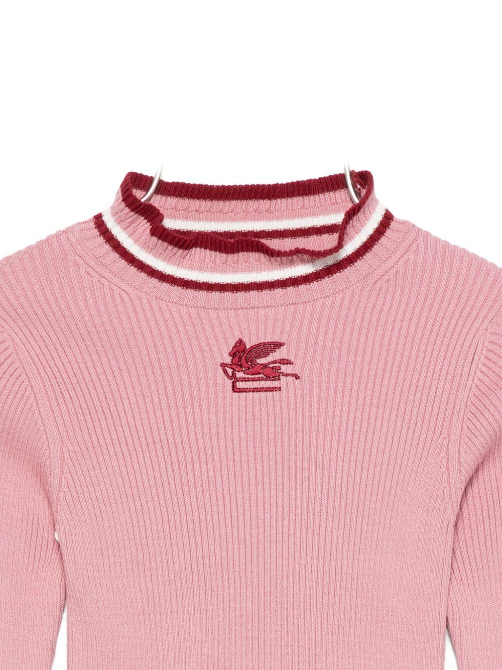 Maglione per bambina ETRO KIDS rosa con logo ricamato sul davanti GX9A10 Z1376 50R ETRO KIDS 