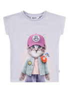 T-shirt per bambina Molo viola a maniche corte con stampa 2W25A205 9730 MOLO 