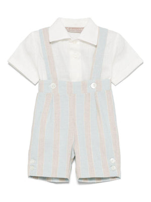 La Stupenderia Baby Boy's White Striped Shorts Set