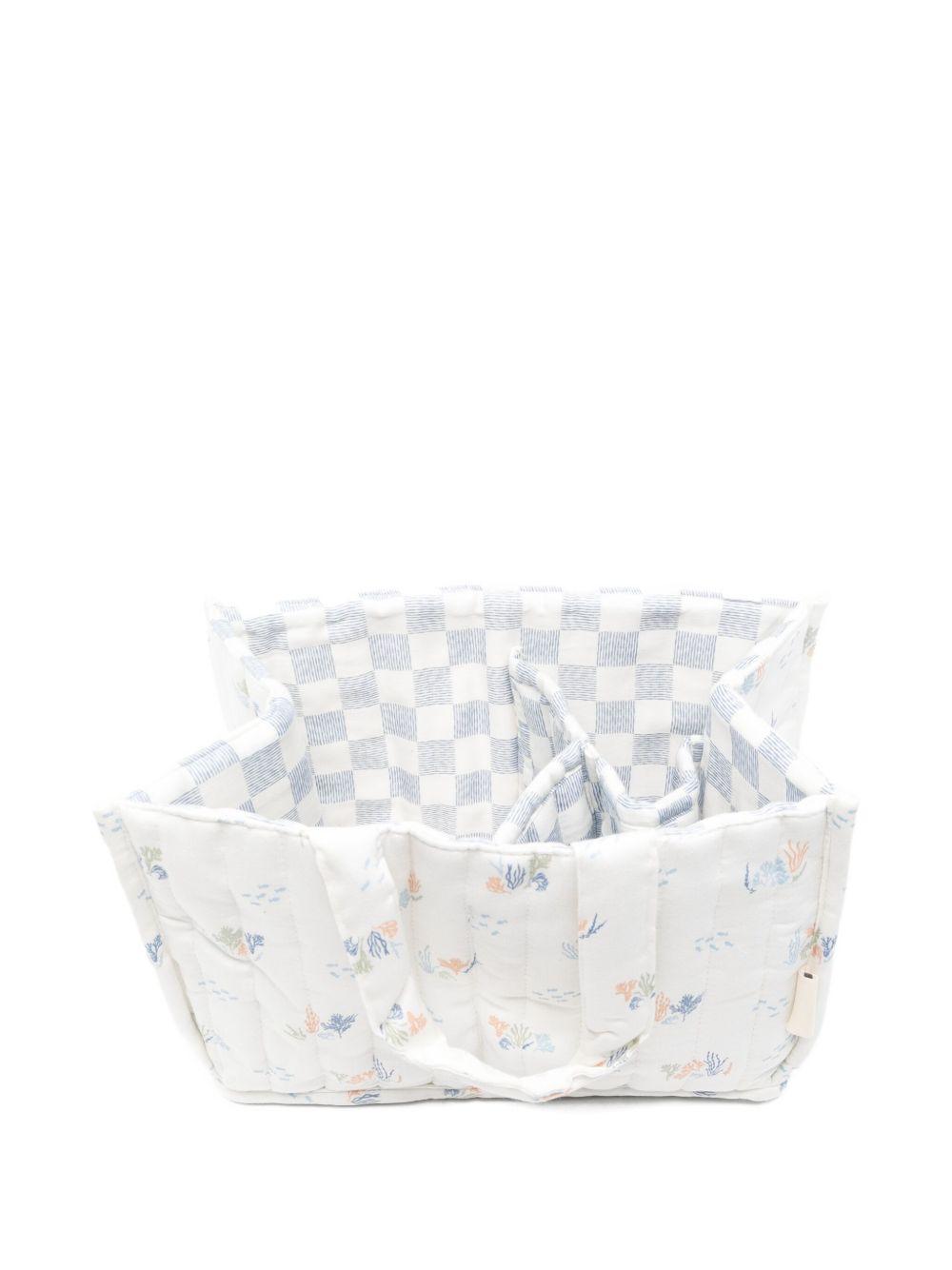 Borsa fasciatoio per neonati Avery Row bianco trapuntata con stampa grafica NCACOA COASTILINES AVERY ROW 