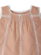 Blusa per neonata Bonpoint arancione con chiusura posteriore con bottone e bordo in pizzo S05XBLW00011 365A BONPOINT 