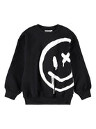 Felpa per bambino Molo nero con stampa smile 6W25J214 9743 MOLO 