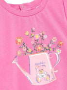 T-shirt Teddy Bear per neonato Moschino Kids rosa con girocollo MIM02BLBA10 50533 MOSCHINO KIDS 