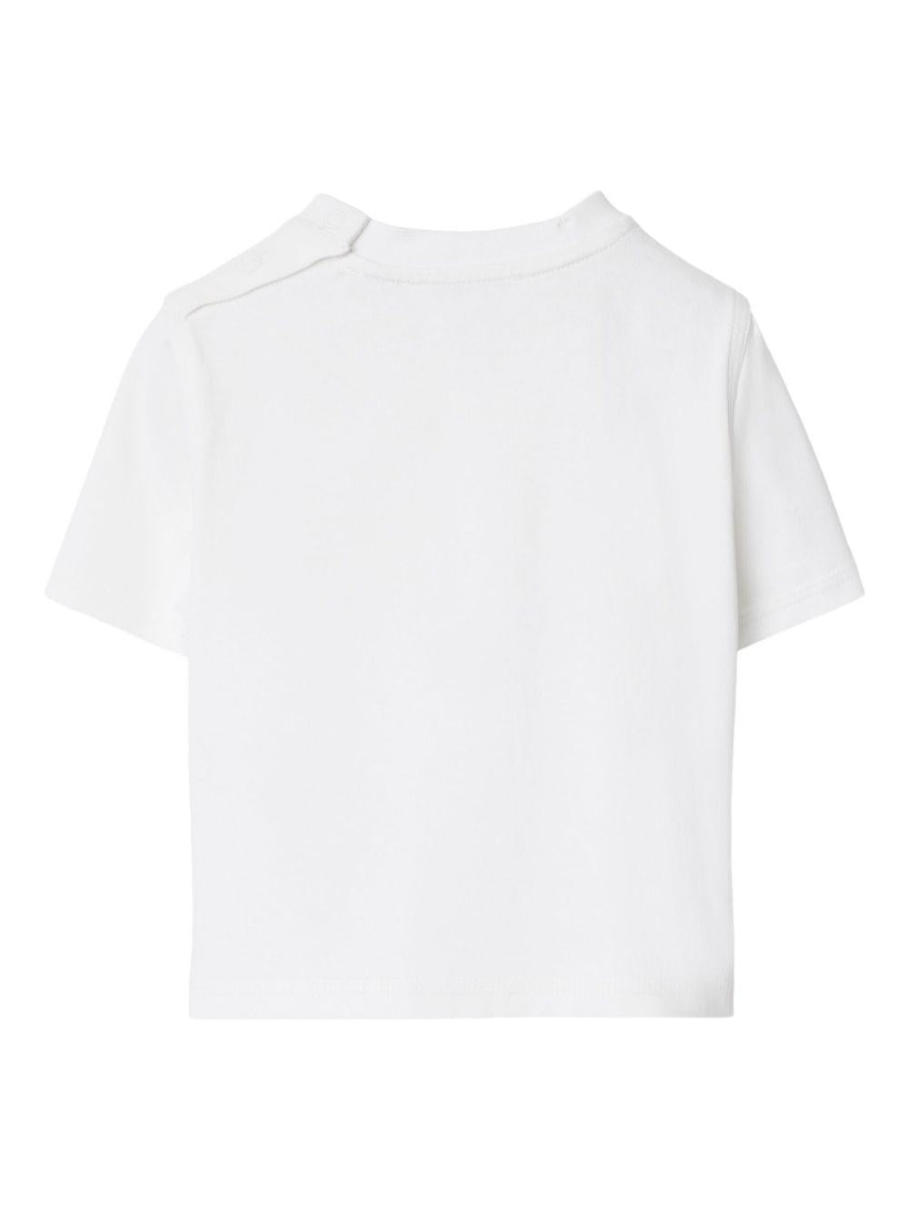 T-shirt per neonato Burberry Kids bianco Thomas Bear con orlo dritto 8112507 A1464 BURBERRY KIDS 