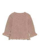 Cardigan per neonata Paz Rodríguez beige con orlo arricciato 001-112973 69 H56 PaZ RODRIGUEZ 