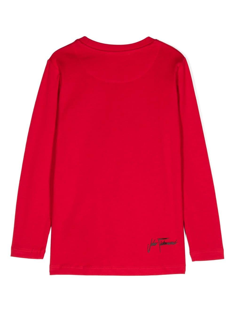 T-shirt con applicazione per bambino John Richmond Junior rosso con girocollo RBA24043TS RED JOHN RICHMOND JUNIOR 