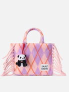Charm con mini panda peluche per bambini MC2 ST. Barth Kids bianco/nero con laccio rosso CHARF01 01808I MC2 ST. BARTH KIDS 