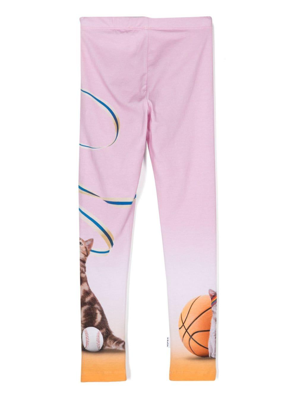 Leggings con stampa per bambina Molo rosa con gamba affusolata 2W24F207 3614 MOLO 
