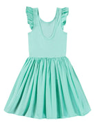 Abito per bambina Molo verde acquamarina in jersey con dettagli con ruches 2S25E108 5472 MOLO 