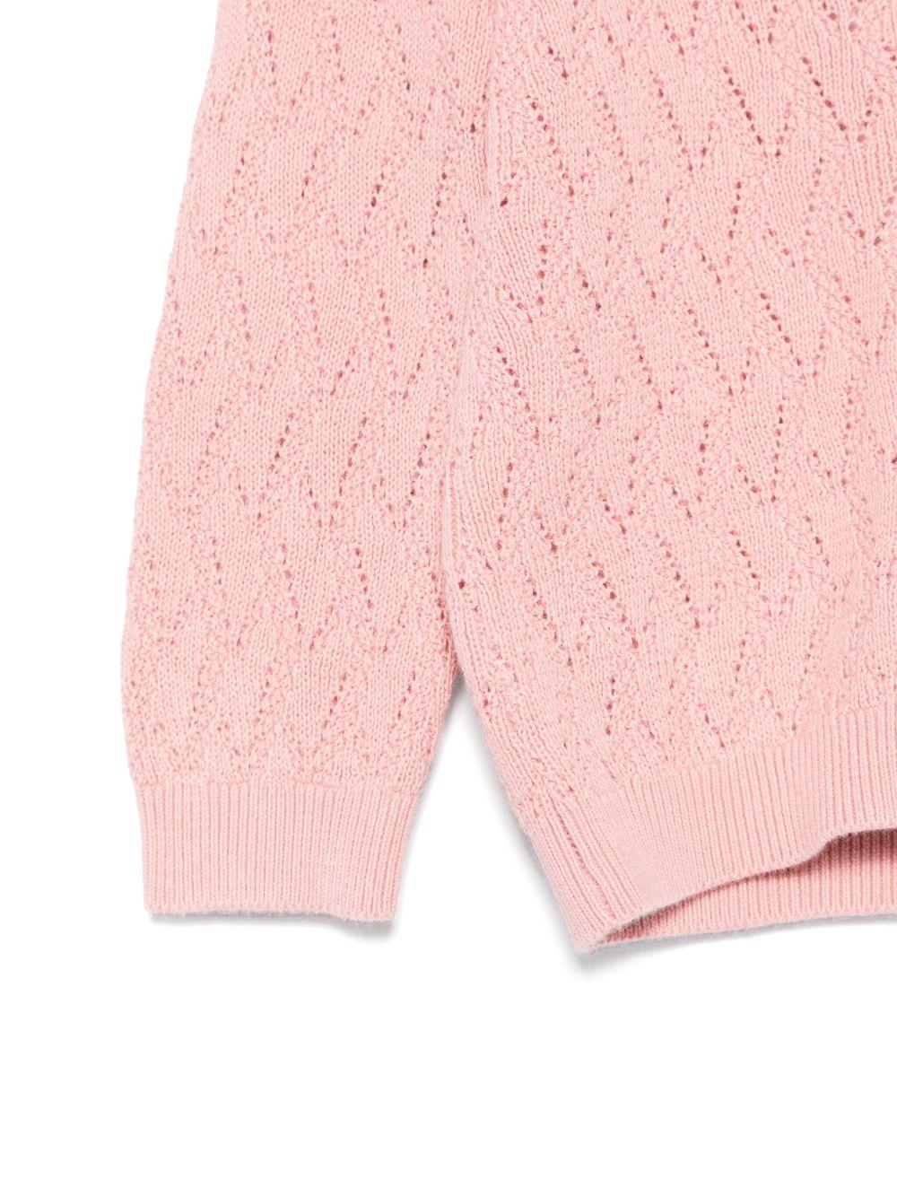 Cardigan Gilli per neonata Molo rosa con logo 4S25K303 8283 MOLO 