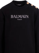 Felpa per bambino Balmain Kids nera con logo sul davanti BY4P20 Z3183 930BC BALMAIN KIDS 