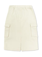 Gonna in cotone per bambina Off-White Kids bianco con spacco posteriore OGCK005S25FLE001 0572 OFF WHITE KIDS 