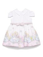 Abito in cotone x Disney per neonato Monnalisa bianco con colletto classico 31E907 5660 9990 MONNALISA 