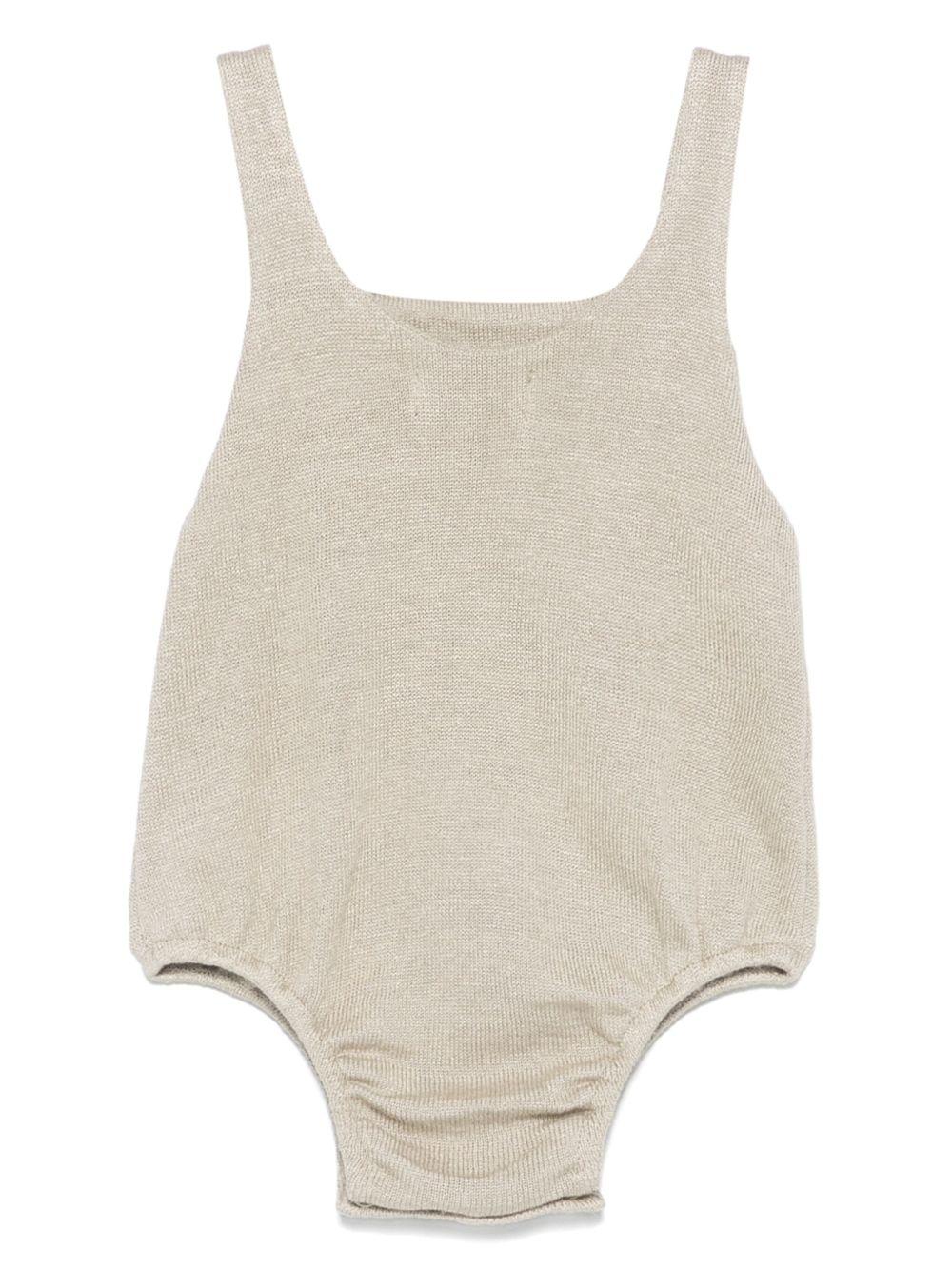 Body per neonato Gensami kids beige con applicazione TU01-B-SOFT GREY BEIGE GENSAMI 