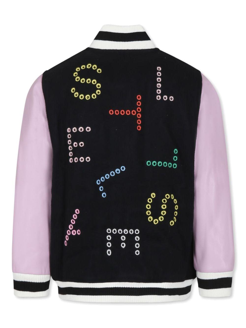 Bomber per bambina Stella McCartney Kids nero con ricamo TV2C27 Z2101 930EM STELLA McCARTNEY KIDS 