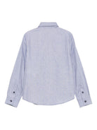 Camicia per bambino Emporio Armani Kids azzurra con logo ricamato EB000621 AF19065 FB004 EMPORIO ARMANI KIDS 