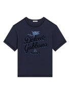 T-shirt per bambino Dolce & Gabbana Kids blu con stampa L4JTHV G7OJ1 B0013 DOLCE & GABBANA KIDS 