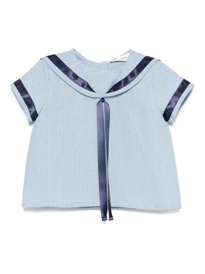 Camicia per neonato JESURUM BABY Ottavio azzurro con bordo a righe