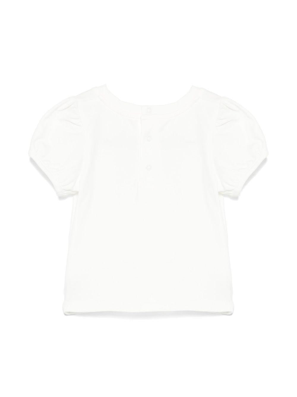 T-shirt Teddy Bear per neonato Moschino Kids bianco con girocollo MIM02BLBA10 10063 MOSCHINO KIDS 