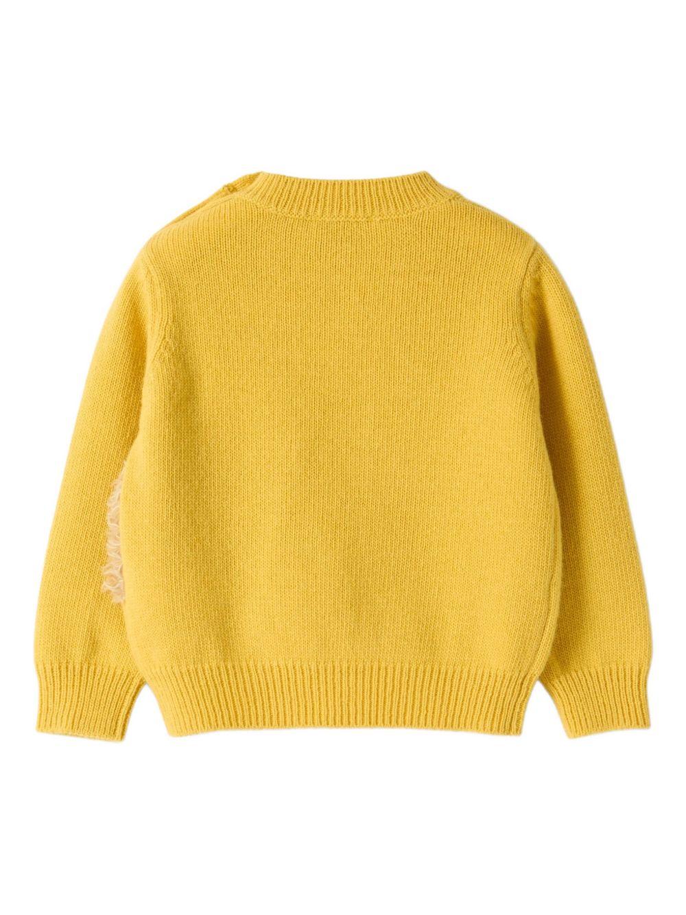 Maglione per neonato Il Gufo giallo con ricamo porcospino e ghianda A25GMA0021EM220 224 IL GUFO 