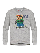 T-shirt per bambino MC2 Saint Barth Kids grigia con stampa Orso che scia LUT0005 00997I MC2 ST. BARTH KIDS 