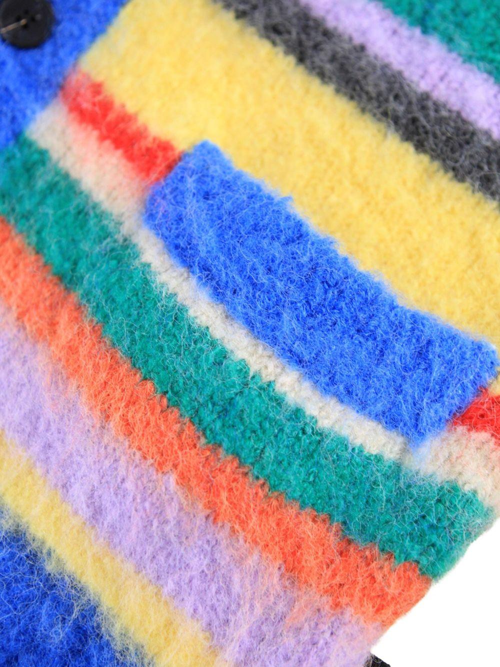 Cardigan per bambina Molo Brutus multicolore con righe orizzontali 6W25K306 9450 MOLO 
