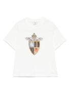 T-shirt per bambina Fendi Kids bianco con logo JMI481 7AJ F0TU9 FENDI KIDS 