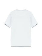 T-shirt per bambino Stone Island Junior azzurro con ricamo logo sul davanti K1S162100007S0050 V0041 STONE ISLAND JUNIOR 