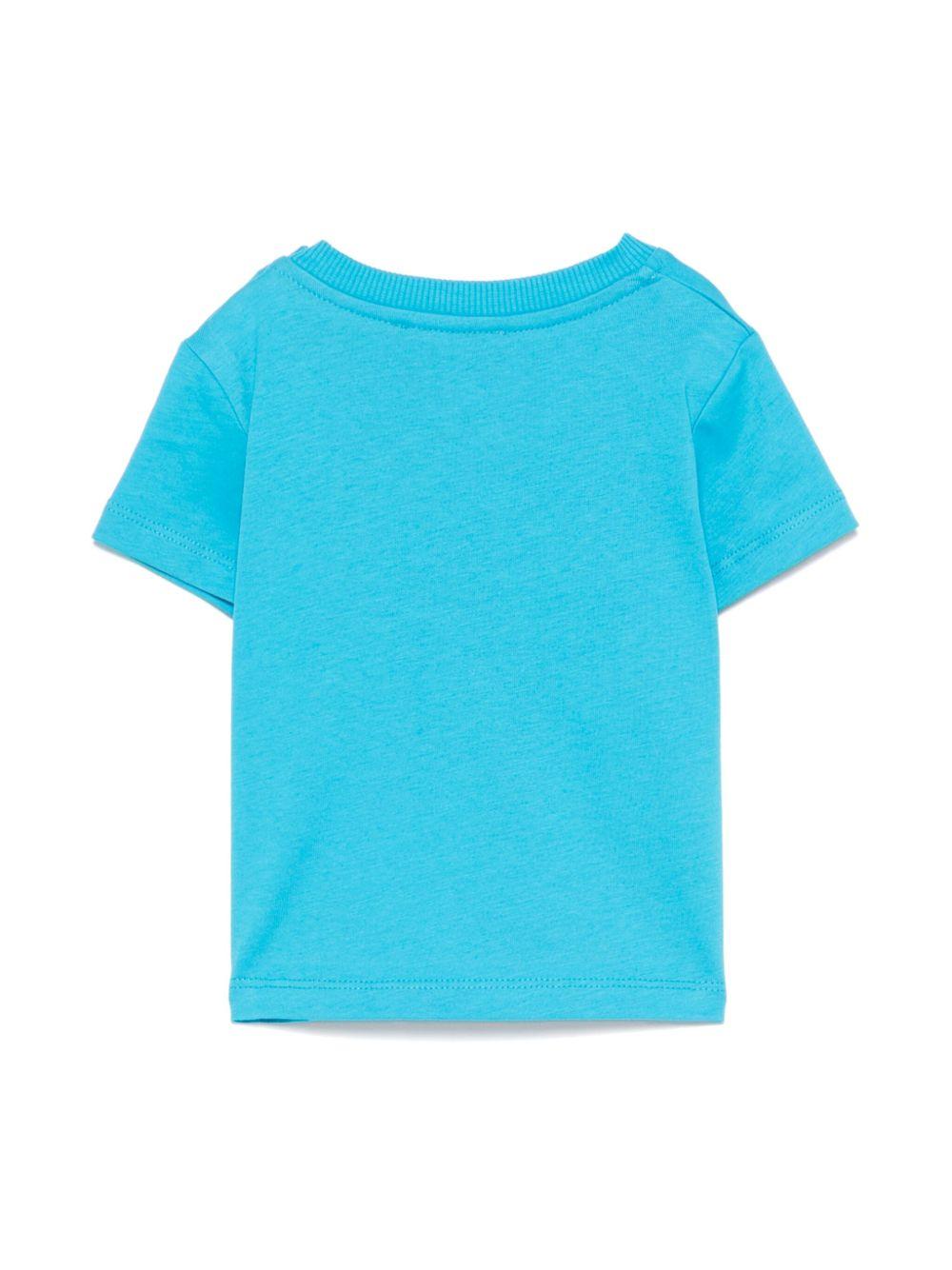 T-shirt per neonato Moschino Kids azzurro con stampa Teddy Bear MUM04CLAA02 41047 MOSCHINO KIDS 
