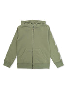 Felpa con stampa e cappuccio per bambino Golden Goose Kids verde con tasca frontale P01770P001727 35916 GOLDEN GOOSE KIDS 