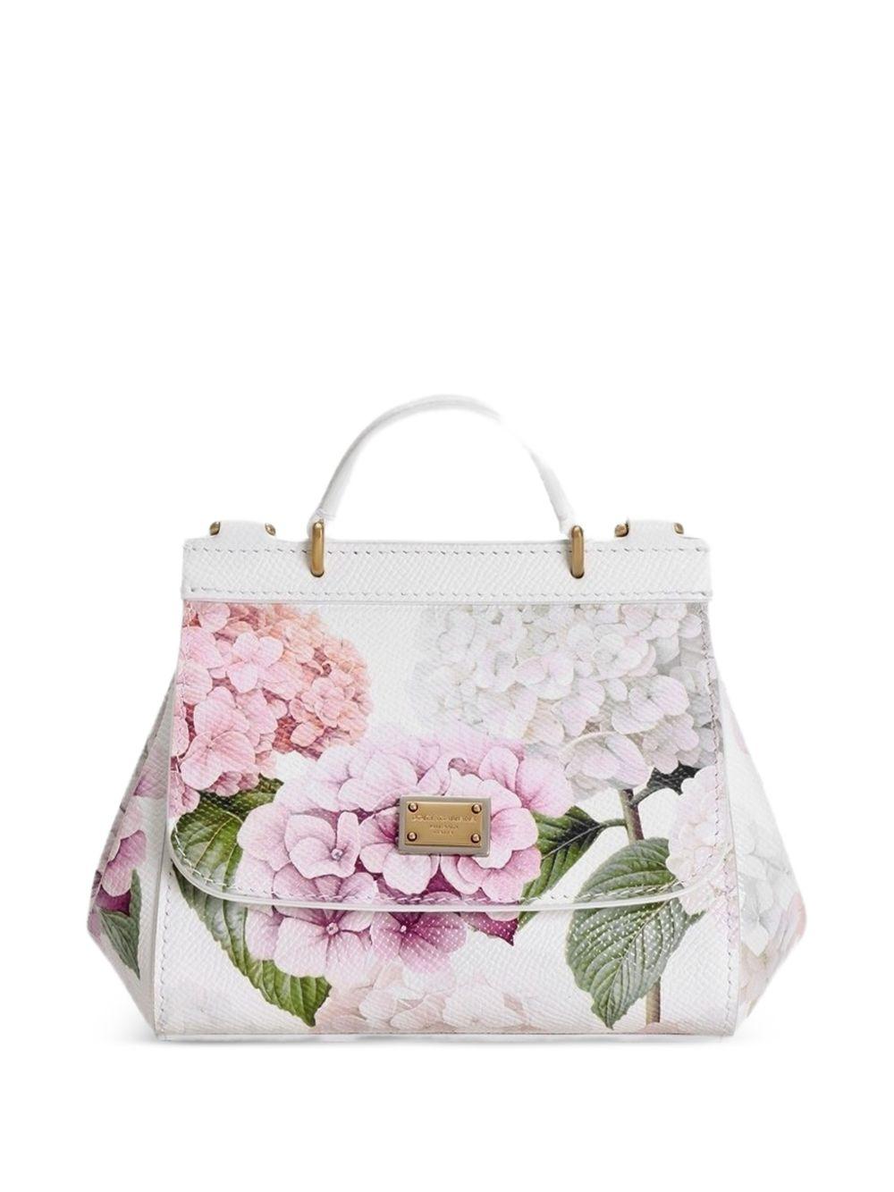 Borsa Sicily mini per bambina Dolce & Gabbana Kids bianca con stampa a fiori EB0003 AX811 HA5XG DOLCE & GABBANA KIDS 