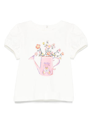 Moschino Kids white crew neck teddy bear t-shirt for newborns