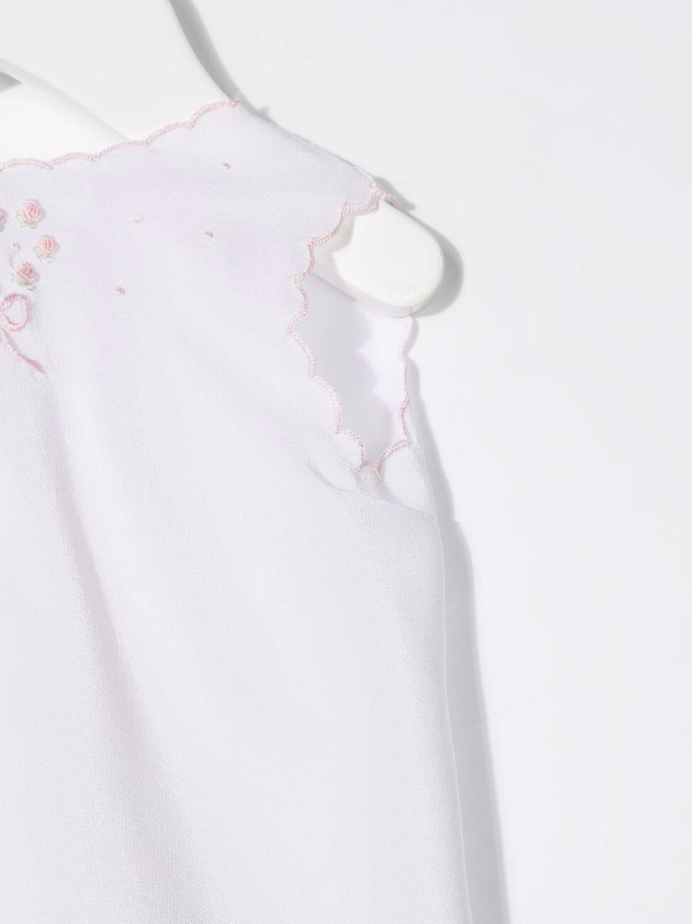 T-shirt per neonata Mariella Ferrari bianca con ricamo rosa C0C3 ROSA MARIELLA FERRARI 