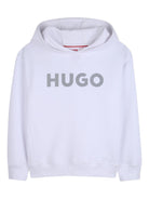 Felpa per bambino Hugo Kids bianca con logo sul davanti G01007 10P Hugo 