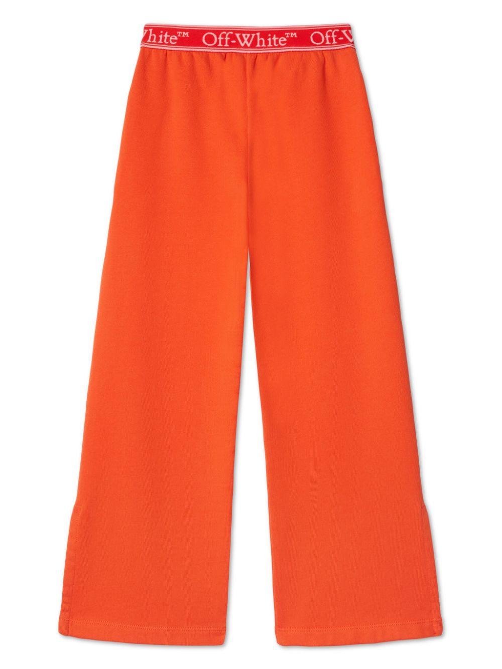 Pantaloni sportivi per bambina Off-White Kids Bookish arancione con fascia logo OGCH009S25FLE001 2630 OFF WHITE KIDS 